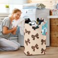 thumbnail image 6 of Foldable Laundry Hamper Bag with Handles Dirty Clothes Basket 12.6" x 11" x 22.7" Cute Brown Bow, 6 of 7