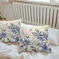 thumbnail image 4 of Vintage Blue Outdoor Waterproof Pillow Covers 26x26 Pack of 2 Flower Farmhouse Botanical Letter Background Decorative Outdoor Pillow Covers Square Cushion Cases for Patio Furniture Pergola Couch, 4 of 4