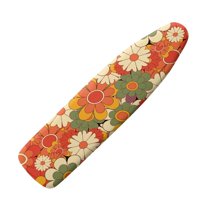 HELLHERO Extra Thick Ironing Board Cover, Standard Size 15x54, Heat Reflective Full Scorch Resistant Padding, Snug Fit Non-Slip Nose Pocket Fastener Straps Elastic Edges, Retro Pop Floral
