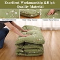 thumbnail image 6 of Twin/Full Size Floral Pattern Japanese Futon Mattress for Adults, Comfty Futon Mattress for Guest Room Kids Room, Sleeping Mattress for Floor Roll Up Camping Mattress, Green, 6 of 9