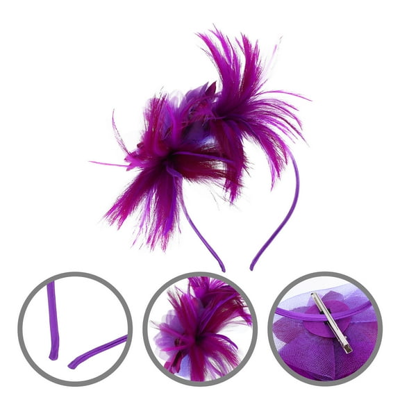 EXHUMKY Fascinator Headpiece For Women Bridal Party Accessory 1Set 8.7x5.3x4.7in
