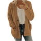 thumbnail image 2 of Puntoco moda mujer Casual manga larga botón sólido bolsillo cárdigan Tops blusa abrigo de felpa liquidación Puntoco Puntoco-7807, 2 of 9