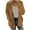 Brown, variant on LEAVINGSUO Womens Tops Winter Coats for Women Fashion Women Casual Long Sleeve Button Solid Pocket Cardigan Tops Blouse Plush Coat Khaki S