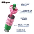 thumbnail image 4 of Sidagar 26 fl oz Stainless Steel Insulated Water Bottle with Handle, Leakproof Straw Lid, Pink Green, 4 of 8