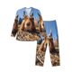 thumbnail image 1 of Balery Close-Up Curious Squirrel Pijama para Hombre de Dos Piezas con Manga Larga, Conjunto de Dormir y Descanso Suave con Bolsillos-XX-Large, 1 of 7