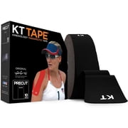 KT Tape Kinesiology Therapeutic Tape Cotton 150 Strips Precut Black (2 in x 10 In)