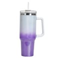 thumbnail image 1 of Botella Térmica 40 Oz Con Asa Térmica Acero Inoxidable Con Pajita Blanco Y Morado JShteea, 1 of 9