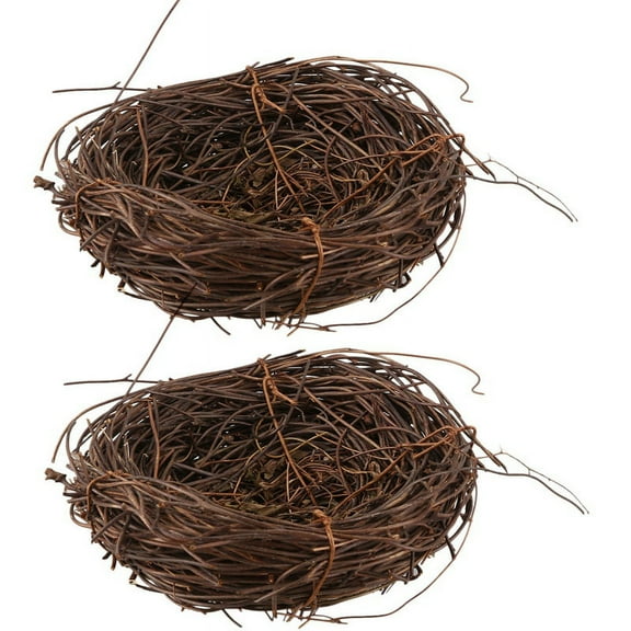 2X Handmade Vine Bird Nest Home Nature Craft Holiday for Photo Garden Decor