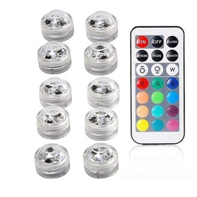 5/10pcs Underwater LED Lights Submersible RGB Waterproof Light Battery Powered Swimming Pool Light With Battery For Vase Pond ,Multi-Purpose