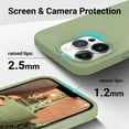 thumbnail image 5 of Shockproof Designed for iPhone 13 Pro Case, Liquid Silicone Phone Case with [Soft Anti-Scratch Microfiber Lining] Drop Protection 6.1 inch Slim Thin Cover (Tea Green), 5 of 14