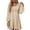 Beige, variant on Up To 50% Off Women's Casual Dress Womens 2024 Casual Dress Smocked Crewneck Button Up Long Sleeve Empire Waist A Line Dress