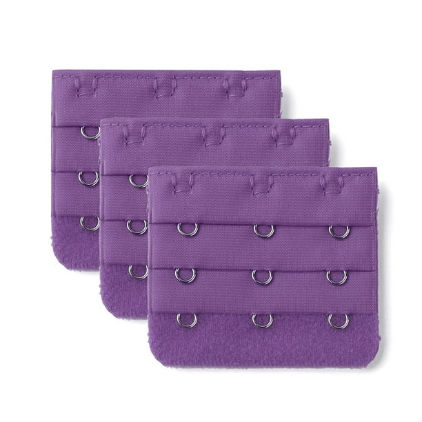 Extensores de tirantes de sujetador elásticos de 3 ganchos y 3 filas con hebillas para mujeres color púrpura oscuro 3