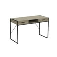 thumbnail image 3 of Safdie & Co. Computer Desk Dark Taupe 2 Drawers 1 Shelf Black Metal, 3 of 3