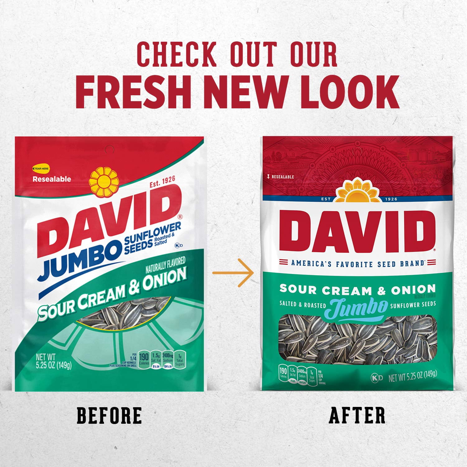 Sour Cream And Onion Flavored Salted And Roasted Jumbo Sunflower Seeds, Keto Friendly Snack, 5.25 OZ Bags, 12 Pack