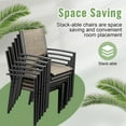 thumbnail image 5 of Vineego 6-Piece Patio Dining Set with 6 Stackable Textilene Armchairs in Beige for Outdoor Furniture Ensemble, 5 of 6