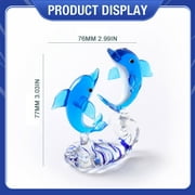 Piwvid Oceanic Glass Art Double Layer Figurines, Handmade Miniature Sea Creature Sculptures for Home, Office Decor, Birthday Gift for Collectors, All Ages