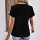 thumbnail image 4 of Fiudx Ofertas Flash Artículos En Oferta Blusas para Mujer Casual Sexy Moda Occidental Cuello En V Camisetas Primavera Moda Ropa Verano Pliegues Sólidos, 4 of 6