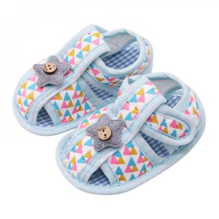 

Promotion!Summer Newborn The First Walker Stars Stitching Cotton Shoes Tri-Color Triangle Printing Boy Girl Baby Shoes Children baby shoes