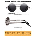 thumbnail image 2 of Gafas de sol redondas Weewooday, 4 pares, retro, estilo steampunk, 4,7 cm, 2 of 7