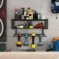 thumbnail image 4 of Hand Power Tool Organizer Rack Wall Mounted Floating Tool Shelf Electric Drill Holders Heavy Duty for Workshop Garage Tool Rack PURPLE, 4 of 6