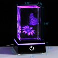 thumbnail image 3 of Figura de mariposa de cristal 3D de Lamp Qianwei, 8 x 5 x 8 cm, LED, 3 of 7