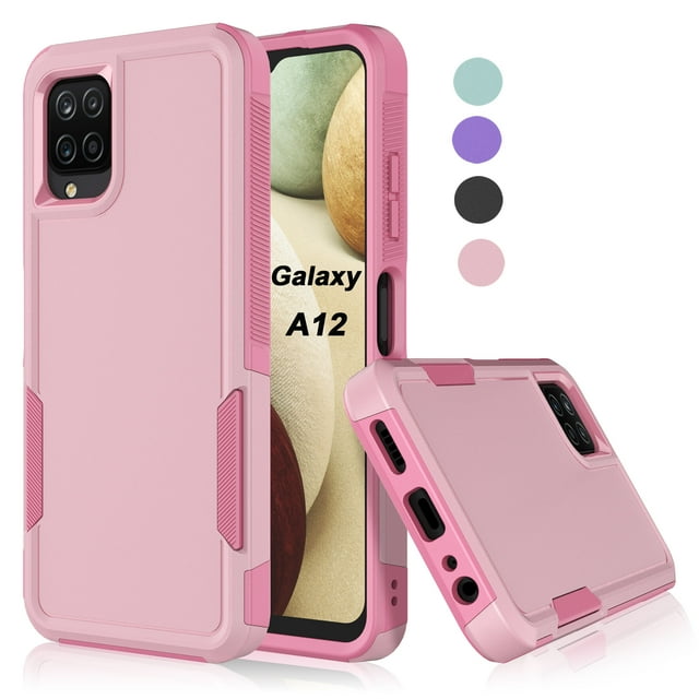 For Samsung Galaxy A03S Case, 2 in 1 PC Phone Case for Galaxy A03S 6.5" 2022 Case, Rubber & Rugged Shockproof Full Body Protection Case Cover-Black