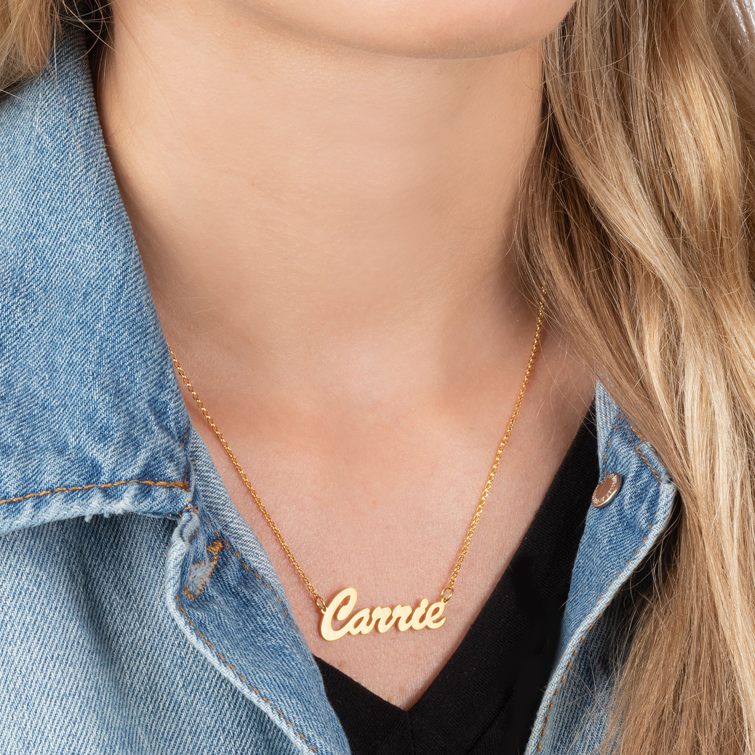 Personalized Planet Women's 14kt Gold-Plated Sterling Hollywood Nameplate Necklace,18" - image 4 of 5