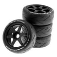 thumbnail image 1 of 4 Pieces Rubber Wheel Rim and Tires Replacements for 1:8 Scale Trucks Crawler RC Black, 1 of 7