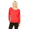 thumbnail image 1 of The Bella + Canvas Ladies Flowy Long Sleeve Off Shoulder T-Shirt - RED - S, 1 of 3