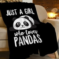 Panda Blanket Cute Panda Plush Throw Blanket Super Soft Cozy Warm Fleece Just A Girl Who Loves Panda Bedding Blanket Gifts for Kids Girls Boys Women 40"X50"