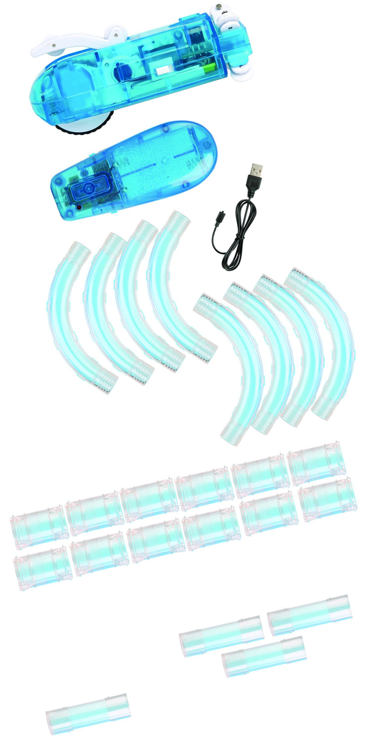 ZOOM TUBES CAR TRAX, 25-Pc RC Car Trax Set with 1 Blue Racer and Over 12ft of Tubes (As Seen on TV) - image 2 of 5