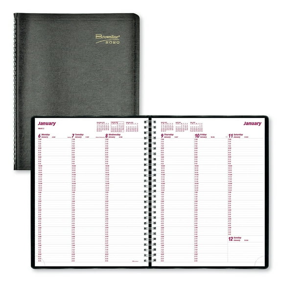 2024 Brownline 11 x 8.5 Essential Collection Weekly Appointment Book Black CB950BLK