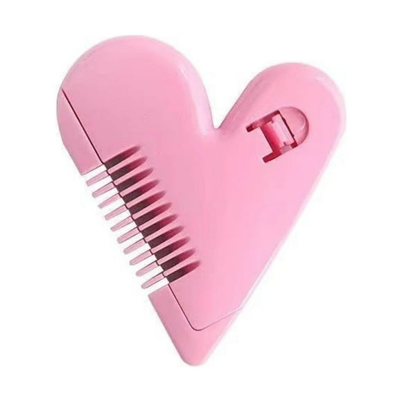 Riforla Cute Manual Hair Cutting Comb Peach Heart Double Sided Hair Comb Love Bangs Hit Thin Children's Hair Cutting Comb Self Trimmer Hair Brush Pink