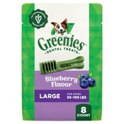 Greenies Blueberry Flavor Adult Natural Dental Dog Treats Large Size, 12 oz Pack (8 Count)