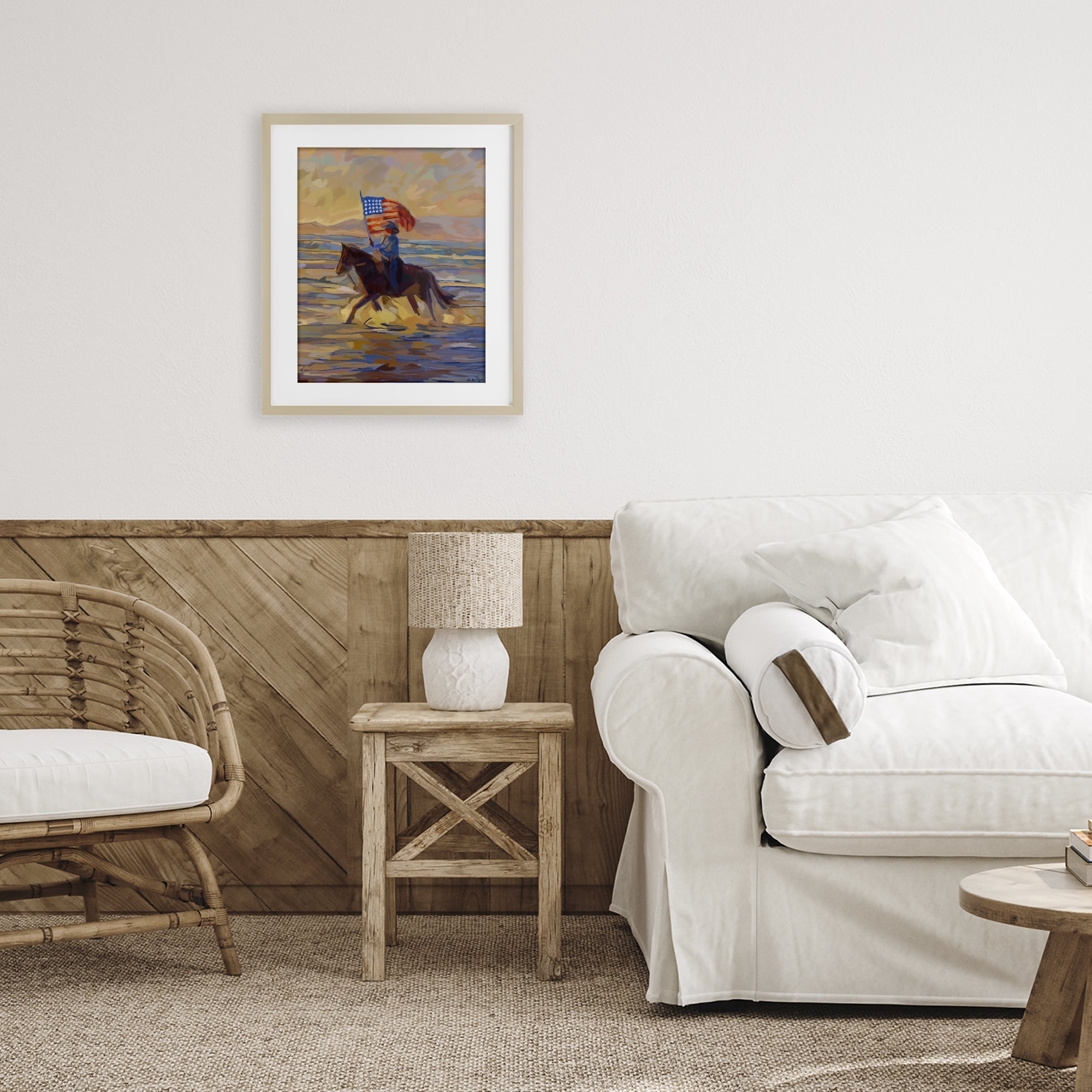 Stupell Industries American Cowgirl Abstraction Birch Framed Print Under Glass, design by Amelia Noyes