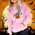 thumbnail image 2 of Weebloom Halloween Boys Girls Hoodies Winter Hooded Sweatshirt With Pumpkin Print Warm Fleece Pullover Cozy Kids Ages 4-14 Hoodie 12-13 Years, 2 of 4