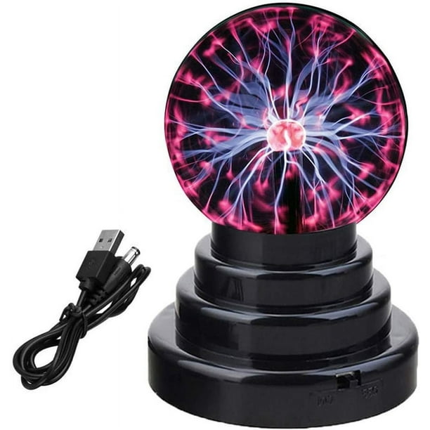 Lámpara de plasma interactiva, fenómeno científico mágico y místico en un tamaño portátil, función táctil, iluminación decorativa para uso nocturno y en la habitación, funciona con USB y batería (3