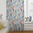 thumbnail image 5 of Spring Red Floral Sheer Curtains 45 Inches Long, Daiy Birds Farmhouse Blue Botanical Light Filering Curtains, Breathable Simi Curtain Privacy Drapes for Kitchen Bathroom Small Window Treatment, 5 of 9