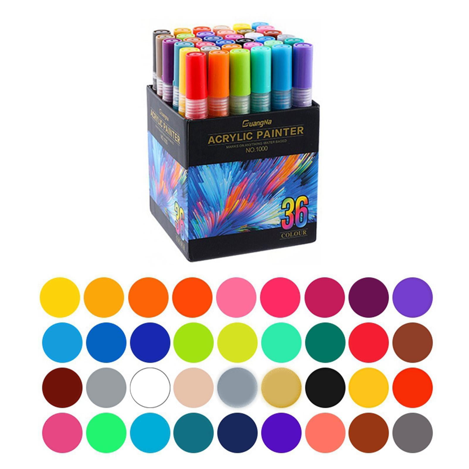 Axioma 12/15/24/36pcs Acrylic Paint Pens for Rock Painting, Stone, Ceramic, Wine Glass,
