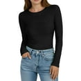 thumbnail image 2 of ZHYou Women Slim Fit Leaf Pattern Knit Tops,Long Sleeve,Round Neck Stretchy Soft Fashion Sweaters,Black,Size XL, 2 of 8