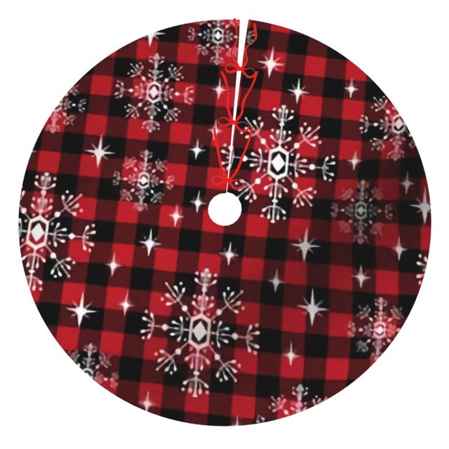 Faldas para árbol de Navidad a cuadros de 36 pulgadas, gruesas, para decoración navideña de invierno, para decoración rústica de Navidad