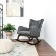 thumbnail image 5 of Logan Modern Indoor Livingroom Fabric Rocking Accent Chair in Gray, 5 of 6