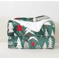 thumbnail image 3 of Elegant Comfort Reversible and Plush Flannel Fleece-Winter Christmas Sherpa Throw- Lightweight Soft and Cozy-Holiday Decorative Throw, Perfect for Lounging, 50 x 60 inches, Hunter Christmas Tree, 3 of 6