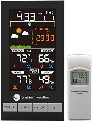 Ambient Weather WS-2801A Advanced Wireless Color Forecast Station with