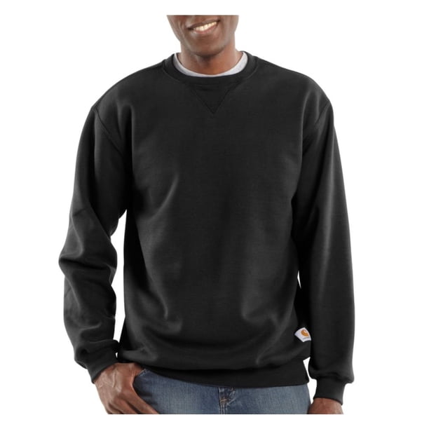 Sudadera Carhartt para hombre de peso medio con cuello redondo, color negro, talla M