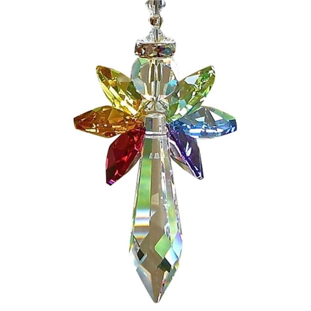 Scienceny Decoración de cristal para el coche Iris Angel Crystal Suncatcher Colgante de cuentas colorido Adornos colgantes para el hogar del coche Automoción decorativa y accesorios Numero 3 Scienceny VI011983-03
