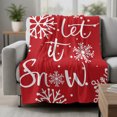 thumbnail image 2 of Christmas Red Throw Blanket for Couch,Soft Lightweight Flannel Fleece Blanket,Winter Snowflakes Merry Xmas New Year Microfiber Plush All Season Decorative Blankets for Sofa Office Travel 40"x50", 2 of 9