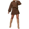 thumbnail image 3 of Long Sleeve Women Fall Winter 2 Pieces Skirt Sets Casual Sweater Pullover and Skirt, 3 of 6