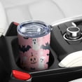 thumbnail image 5 of 20oz Tumblers Cute Pumpkin Ghost Halloween Pattern Stainless Steel Vacuum Insulated Double Wall Travel Tumbler Cups Mug with Lid and Straw,Cleaning Brush for Cold & Hot Drinks, 5 of 7