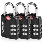 Fosmon TSA Approved Luggage Locks, (3 Pack) Open Alert Indicator 3 Digit Combination Padlock Codes with Alloy Body for Travel Bag, Suit Case, Lockers, Gym, Bike Locks or Other